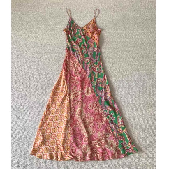 BEST Anthropologie x Kachel Stefani Midi Slip Dress - Multi Color AU10/US6 - Picture 5 of 9